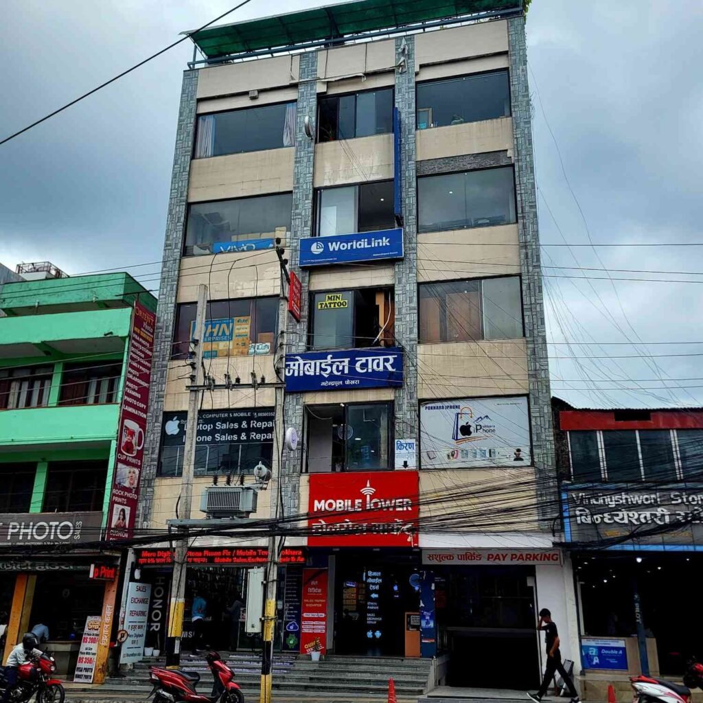mobile tower building roadside view pokhara